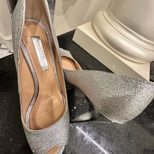 BCBGMaxAzria Glittering Silver Heels